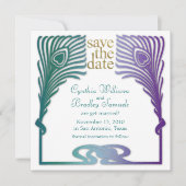 Save the Date Square Peacock Set 1103a (Vorderseite)