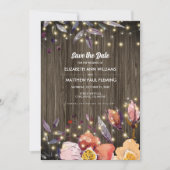 Save the Date. Stall Wood Herbst Blume Fotokarte Date (Vorderseite)