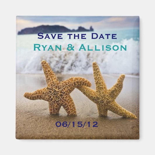 Save the Date Starfish Couple Magnet (Vorne)