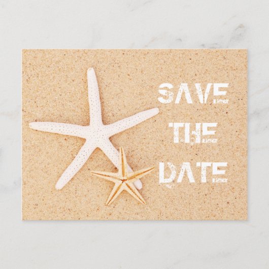 Save the Date Starfish Postkarte (Vorderseite)