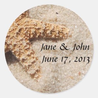 Save the Date Starfish Umschlag Aufkleber