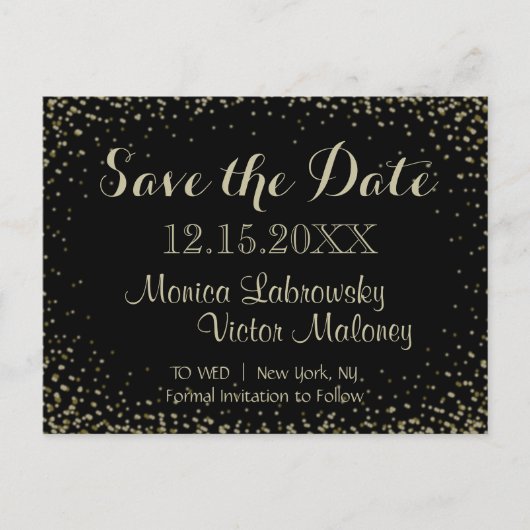 Save The Date | Starry Night Ankündigungspostkarte (Vorderseite)