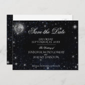 Save the Date Starry Night Ankündigungspostkarte (Vorne/Hinten)