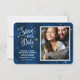 Save the Date Starry Night Gold Navy |