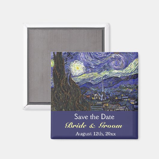 Save the Date, Starry Night Magnet (Vorderseite/Rückseite)