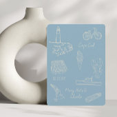 Save the Date staubblauer Neuengland Einladung