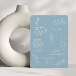 Save the Date staubblauer Neuengland Einladung