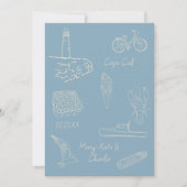 Save the Date staubblauer Neuengland Einladung (Vorderseite)