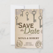 Save the Date - Steamgeere und Schlüssel (Vorderseite)