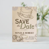Save the Date - Steamhut und Googles (Stehend Vorderseite)