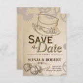 Save the Date - Steamhut und Googles (Vorne/Hinten)