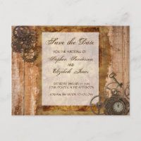 Save the Date Steampunk Industrial Vintag Gears