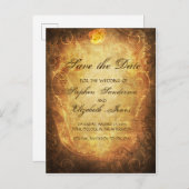 Save the Date Steampunk Vintag Antike Rose Ankündigungspostkarte (Vorne/Hinten)