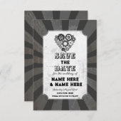 Save the Date Steampunk Wedding Hearts Cogs (Vorne/Hinten)
