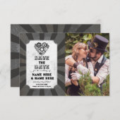 Save the Date Steampunk Wedding Hearts Foto (Vorne/Hinten)