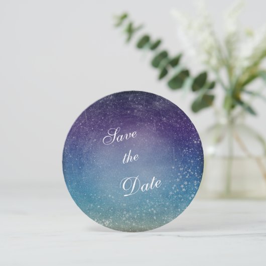 Save the Date Sterne im Abend Sky Wedding (Stehend Vorderseite)