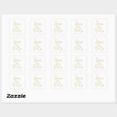 Save the Date Sticker für White & Gold-Script (Blatt)