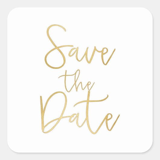 Save the Date Sticker für White & Gold-Script (Vorderseite)