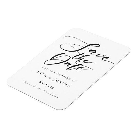 Save the Date Stilvoller Chic-Kalender Magnet (Linke Seite)