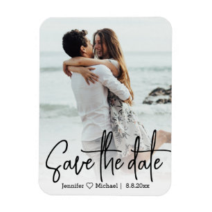 Save the Date, stilvolles handgeschriebenes Hochze Magnet