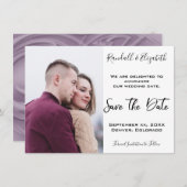 Save the Date Stilvolles Lila Foto Einladung (Vorne/Hinten)