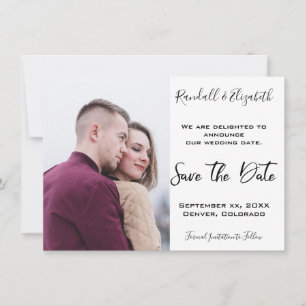 Save the Date Stilvolles Lila Foto Einladung
