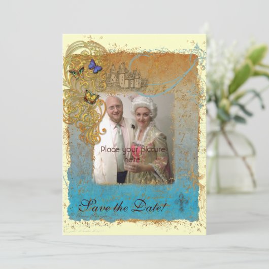 Save the Date Storybook Foto Einladung (Stehend Vorderseite)