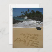 Save the Date - Strand Ankündigungspostkarte (Vorne/Hinten)