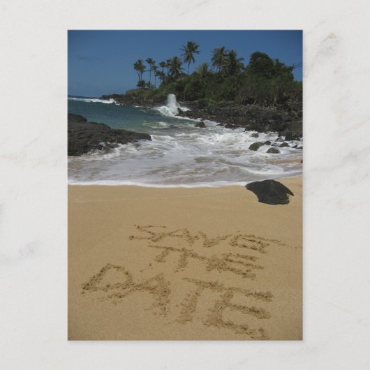 Save the Date - Strand Ankündigungspostkarte (Vorderseite)