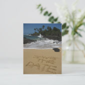 Save the Date - Strand Ankündigungspostkarte (Stehend Vorderseite)