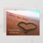 Save the Date Strand Ankündigungspostkarte (Vorne/Hinten)