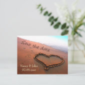 Save the Date Strand Ankündigungspostkarte (Stehend Vorderseite)