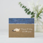 Save the Date Strand Ankündigungspostkarte (Stehend Vorderseite)