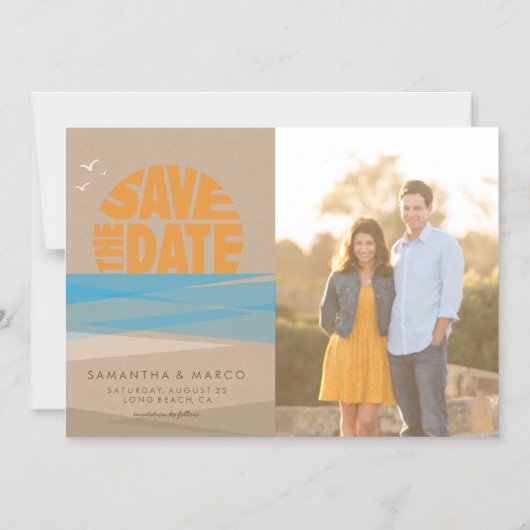 Save the Date Strand Magneteinladung (Vorderseite)