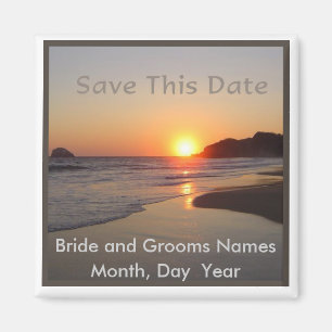 Save the Date - Strand-Sonnenuntergang-Magnet Magnet