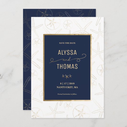 Save the Date - Strand, Wassersport, Starfish (Vorne/Hinten)