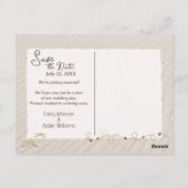 Save the Date Strandherzen mit Namen Postkarte (Rückseite)