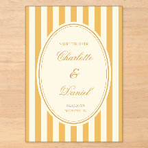 Save the Date Streifen Custom Senfgelb