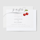 Save the Date stylische Hübsche Red Cherry Wedding Pergament Einladungen (Versetzt)