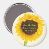 Save the Date Sunflower Magnet (Vorderseite/Rückseite)