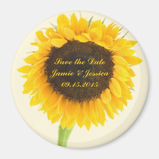 Save the Date Sunflower Magnet (Vorne)