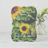 Save the Date Sunflower Wedding Einladung (Stehend Vorderseite)