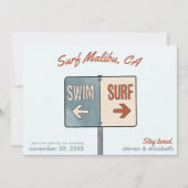 Save the Date Surf, Malibu, Kalifornien Einladung (Vorderseite)