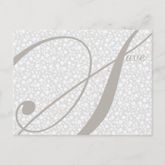 Save the Date Sutble Grays Ankündigung Postkarte (Vorderseite)