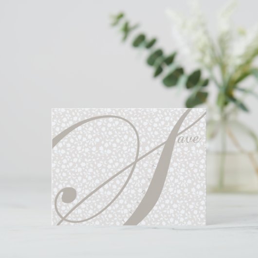 Save the Date Sutble Grays Ankündigung Postkarte (Stehend Vorderseite)