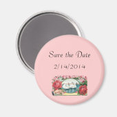 Save the Date Swans Rose Benutzerdefiniertes Magne Magnet (Vorderseite/Rückseite)