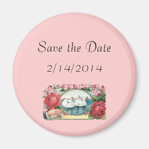 Save the Date Swans Rose Benutzerdefiniertes Magne Magnet