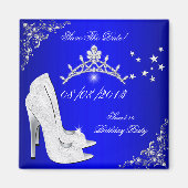Save the Date Sweet 16 Blue High Heels Shoes Tiara Magnet (Vorne)