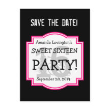 Save the Date Sweet 16 Geburtstagsparty A01 PINK