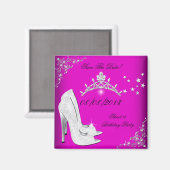Save the Date Sweet 16 Pink High Heels Shoes Tiara Magnet (Vorderseite/Rückseite)